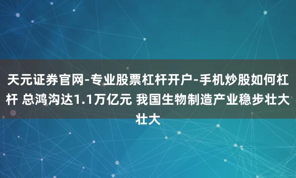 天元证券官网-专业股票杠杆开户-手机炒股如何杠杆 总鸿沟达1.1万亿元 我国生物制造产业稳步壮大