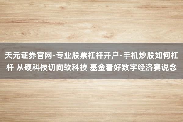 天元证券官网-专业股票杠杆开户-手机炒股如何杠杆 从硬科技切向软科技 基金看好数字经济赛说念