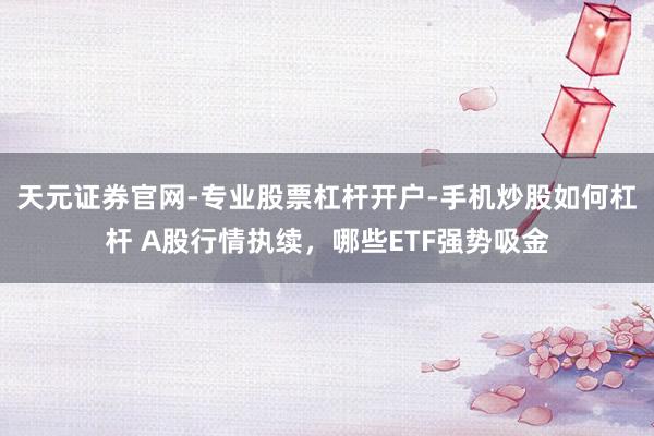 天元证券官网-专业股票杠杆开户-手机炒股如何杠杆 A股行情执续，哪些ETF强势吸金